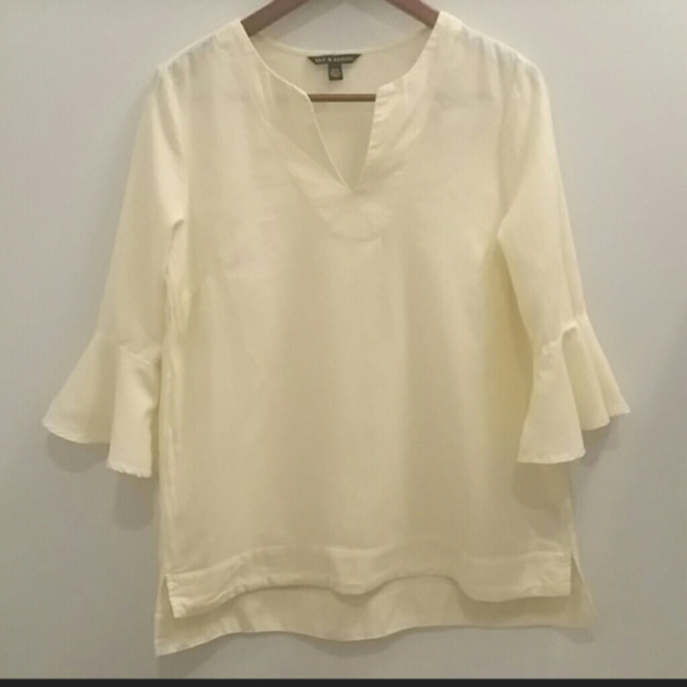 Zac & Rachel 100% Cotton Striped Top Bell Sleeves